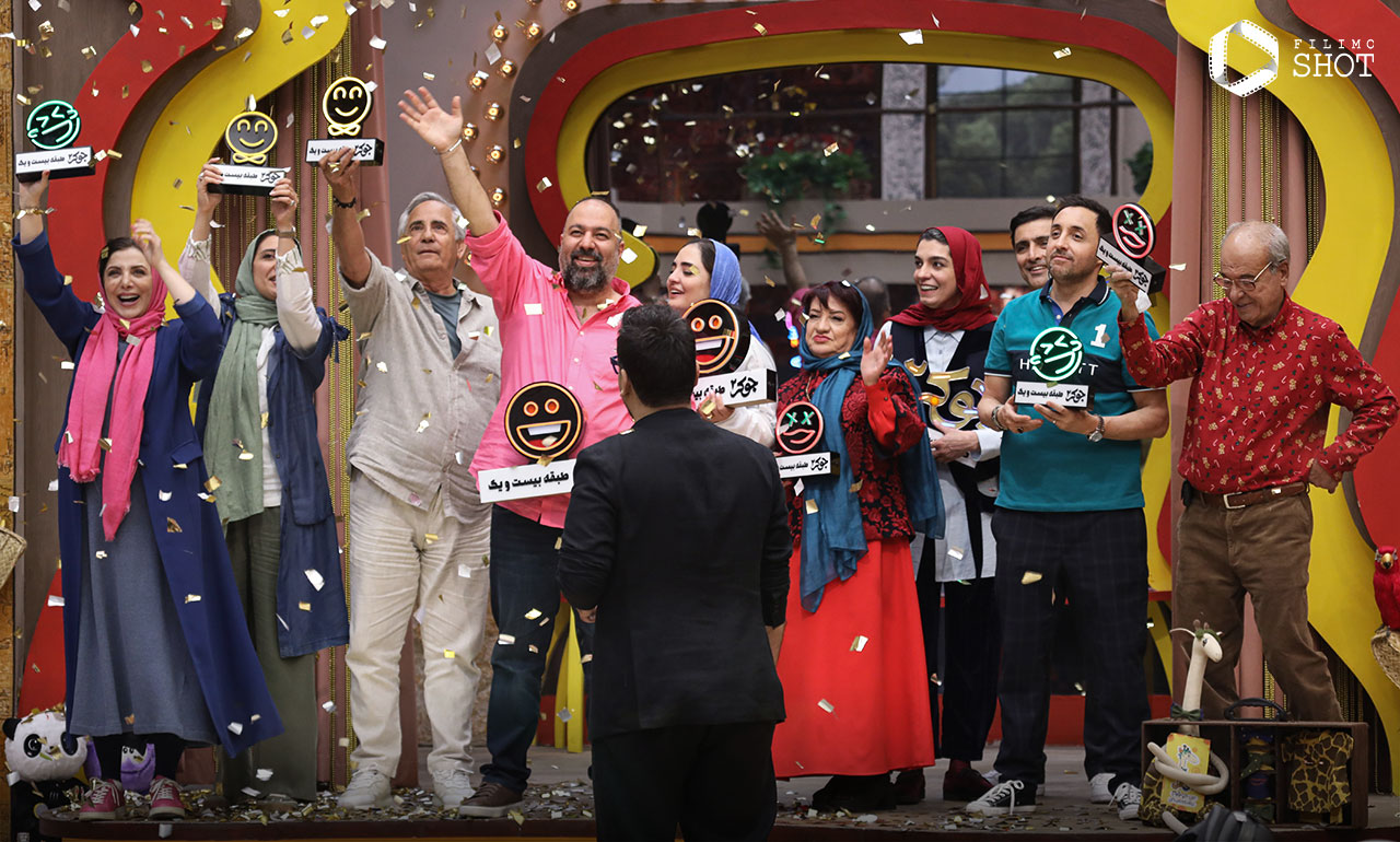 علی اوجی و نرگس محمدی و امین زندگانی و الیکا عبدالرزاقی و امیرحسین رستمی و ناهید مسلمی و مجید مظفری و رویا میرعلمی در قسمت آخر فصل هفتم سریال جوکر 2 